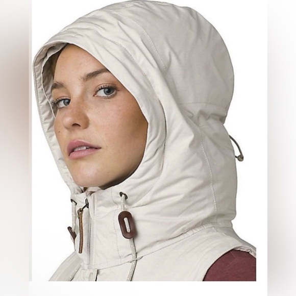 PrAna Banajaara Cream Hooded Vest with Faux Fur Trim - Picture 2 of 12